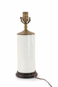 Chinese White and Floral Column Porcelain Table Lamp - 4671173