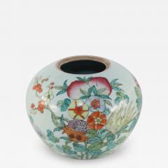 Chinese White and Floral Rounded Porcelain Watermelon Jar - 4250380