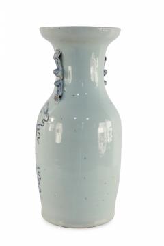 Chinese White and Navy Blue Symbol Patterned Porcelain Urn - 4200329