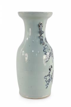 Chinese White and Navy Blue Symbol Patterned Porcelain Urn - 4200331
