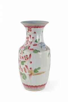 Chinese White and Pink Cherry Blossom Tree Porcelain Urn - 4408407