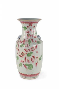 Chinese White and Pink Cherry Blossom Tree Porcelain Urn - 4408410