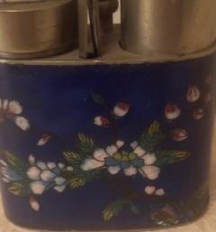 Chinese cloisonne opium pipe with utensils - 4666508