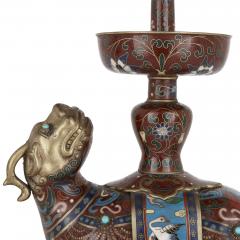 Chinese dragon form cloisonn enamel candelabra - 2712475