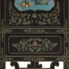 Chinese folding screen mounted with cloisonn enamel panels - 2189571