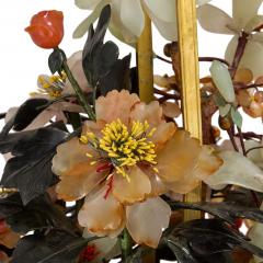 Chinese hardstone and cloisonn enamel flower tree model - 3635258