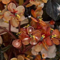 Chinese hardstone and cloisonn enamel flower tree model - 3635285