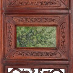 Chinese hardwood and nephrite screen - 1469720