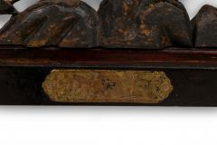 Chinese horizontal filigree carved wall plaque with foo dogs - 4650060