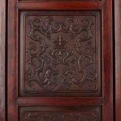 Chinese wooden screen with reverse glass painted panels - 1683166