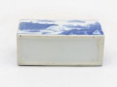 Chinoiserie Blue and White Flower Brick England Early 20th C  - 4291468