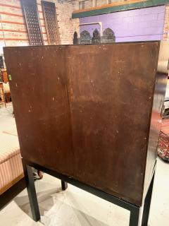 Chinoiserie Cabinet On Stand Japanned Finish c 1950 1960 - 4813158