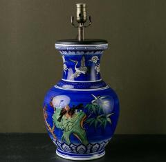 Chinoiserie Cobalt Hand Painted Table Lamp - 2255131