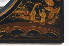 Chinoiserie Ebonized Two Tiered Pagoda Topped Mirror - 4685392