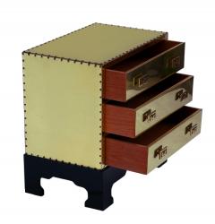 Chinoiserie Hollywood Regency Polished Brass Chest of Drawers or Petite Cabinet - 4286486