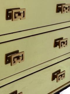 Chinoiserie Hollywood Regency Polished Brass Chest of Drawers or Petite Cabinet - 4286488