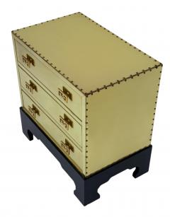 Chinoiserie Hollywood Regency Polished Brass Chest of Drawers or Petite Cabinet - 4286492