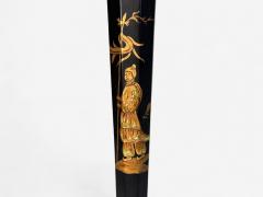 Chinoiserie Painted Wood Gilt Ebonized Table Lamps USA 1970s - 4308160