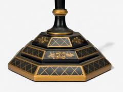 Chinoiserie Painted Wood Gilt Ebonized Table Lamps USA 1970s - 4308162