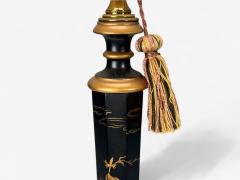 Chinoiserie Painted Wood Gilt Ebonized Table Lamps USA 1970s - 4308163