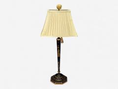 Chinoiserie Painted Wood Gilt Ebonized Table Lamps USA 1970s - 4308165