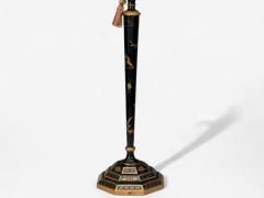 Chinoiserie Painted Wood Gilt Ebonized Table Lamps USA 1970s - 4308166
