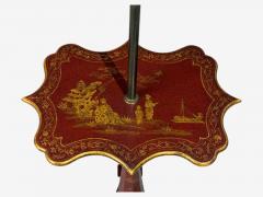 Chinoiserie Red Japanned Floor Lamp Wood Brass - 4505034