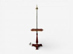 Chinoiserie Red Japanned Floor Lamp Wood Brass - 4505038