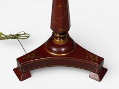 Chinoiserie Red Japanned Floor Lamp Wood Brass - 4505041