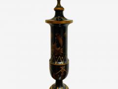 Chinoiserie Style Ebonized Wood Gilt Table Lamps USA 1960s - 4149425