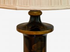 Chinoiserie Style Ebonized Wood Gilt Table Lamps USA 1960s - 4149427