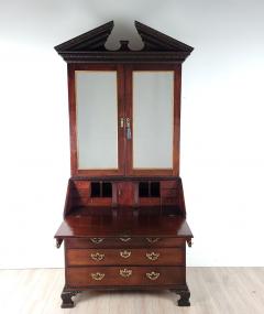 Chippendale Slant Front Secretary Bookcase in Mahogany England circa 1770 - 3416791