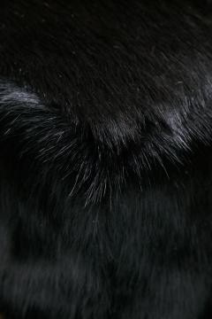 Chocolate Shearling Black Cowhide Zig Zag Ottoman by Interior Motives - 4455319