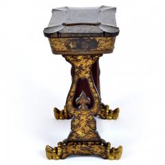 Chonoiserie Ebonized and Gilt Lacquered Sewing Work Table Mid 19th C  - 152801