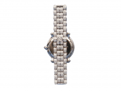 Chopard 18k White Gold Happy Sport 26mm Ladies Diamond Quartz Bracelet Watch - 3643460