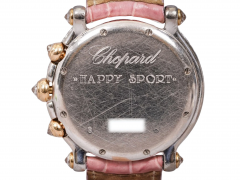 Chopard Happy Sport Pink Diamond 40mm Ladies 18K Gold Watch With Pouch Papers - 3643557