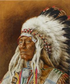 Chris Calle Legends of the West Indian Chief by Chris Calle Mixed Media Painting - 3479307