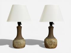 Chris Haslev Table Lamps Stoneware Denmark 1960s - 4462076