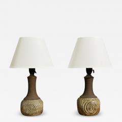 Chris Haslev Table Lamps Stoneware Denmark 1960s - 4463886
