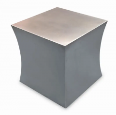 Chris Lehrecke Chris Lehrecke Ralph Pucci Stainless Steel Concave Pedestal Side Table or Stool - 2875415