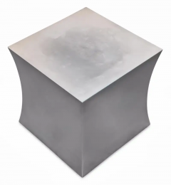 Chris Lehrecke Chris Lehrecke Ralph Pucci Stainless Steel Concave Pedestal Side Table or Stool - 2875425