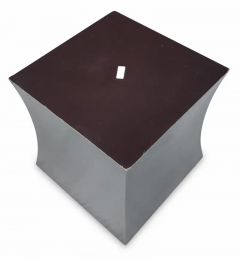 Chris Lehrecke Chris Lehrecke Ralph Pucci Stainless Steel Concave Pedestal Side Table or Stool - 2875428