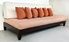 Chris Lehrecke Ralph Pucci Chris Lehrecke Armless Mahogany Sofa With Loose Cushions - 4002095