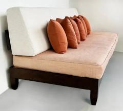 Chris Lehrecke Ralph Pucci Chris Lehrecke Armless Mahogany Sofa With Loose Cushions - 4002097