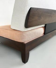 Chris Lehrecke Ralph Pucci Chris Lehrecke Armless Mahogany Sofa With Loose Cushions - 4002104