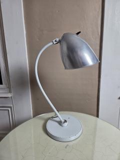 Christian Dell 1950s Mid Century German Hala Zeeland Model 110 White Polished Aluminum Lamp - 4694434