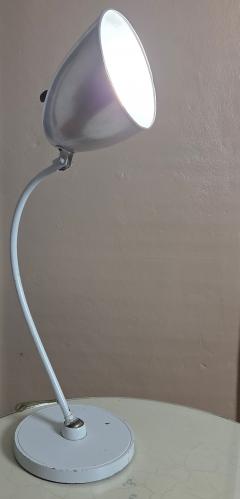 Christian Dell 1950s Mid Century German Hala Zeeland Model 110 White Polished Aluminum Lamp - 4694441