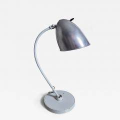 Christian Dell 1950s Mid Century German Hala Zeeland Model 110 White Polished Aluminum Lamp - 4694523