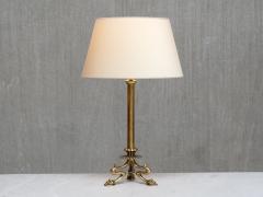 Christian Gottlieb Vilhelm Bissen Pair of Vilhelm Bissen Attributed Brass Lamps with Lion s Paw Feet Denmark - 4618548
