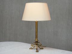 Christian Gottlieb Vilhelm Bissen Pair of Vilhelm Bissen Attributed Brass Lamps with Lion s Paw Feet Denmark - 4618550